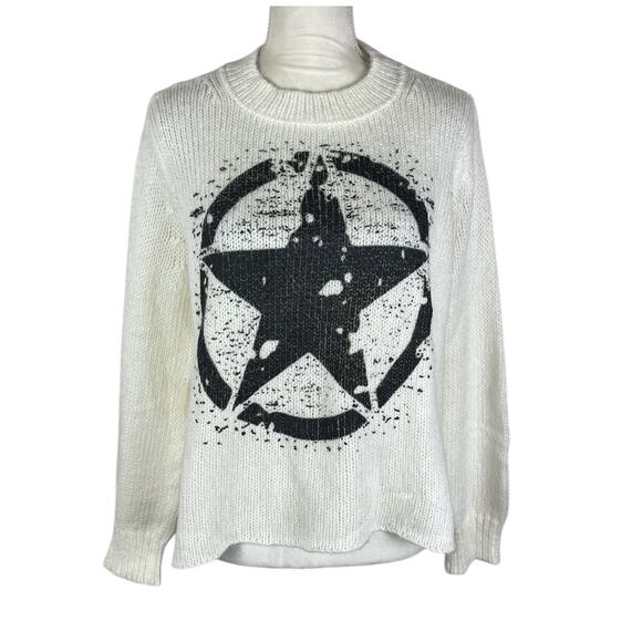 Wooden Ships Cream Pax Star Crew Neck Sweater Women’s Size S/M Small Medium - Picture 2 of 7